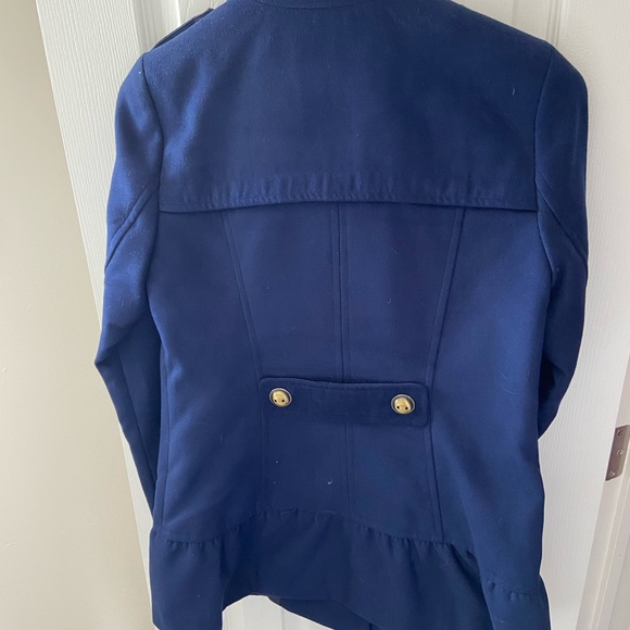 NEW but without tags Material Girl Dark Blue Pea Coat with Gold Buttons - Picture 8 of 9